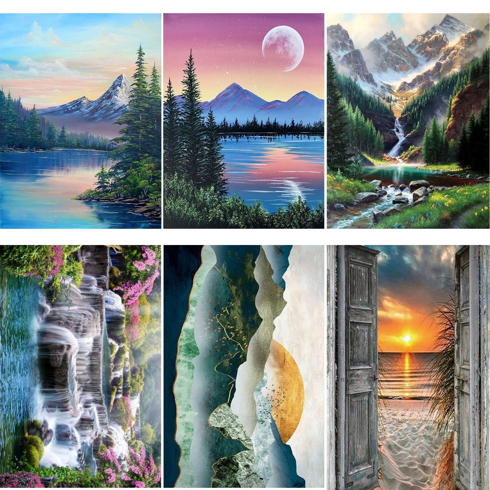 Amazon.com: DOTZSO 6 Pack Landscape Diamond Painting Kits Art